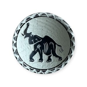 Mini Rond Schaaltje Olifant Kisii steen Zwart/Wit