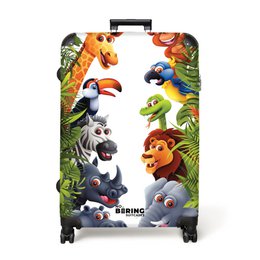  Large, lightweight jungle-themed suitcase with animal graphics, available in multiple sizes.