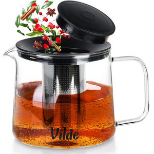 Teekanne mit Infuser-Glas-Wärme-resistenten 1,5 l