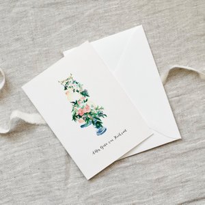 Wenskaart Bruiloft Viering Taart