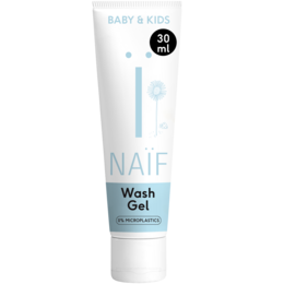 A gentle, travel-sized cleansing wash gel for kids, featuring a light blue color and a simple, minimalist design.