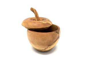 Dose wie Apfel aus Olivenholz