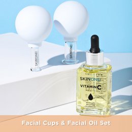  Facial oil set with vitamin C for skin nourishment and hydration.
