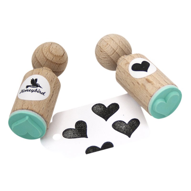 Nicht symmetrischer Mini-Holzstempel in Herzform