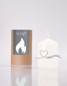 Flämmchen, weiß/anthrazit "HERZ GESCHWUNGEN LIEBLINGSMENSCH"