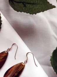 Tiger Eye Sterling Silver Earrings, Tiger Eye Teardrops, Tiger Eye Drop Earrings, Gemstone Earrings | by nlanlaVictory