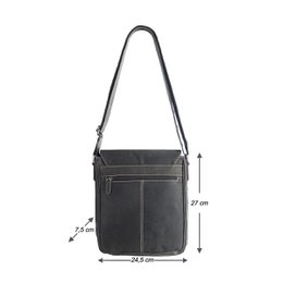 Umhängetasche in 3 Farben Buffalo -Leder mit einem Wickelventil und zwei Magnetverschlüssen - Crossbody -Tasche