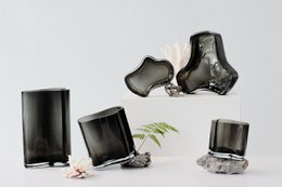 New modern design vase inspired by CORAL and Aalto, COR13 GRey