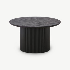 Runder Couchtisch Duarte, schwarzes Holz