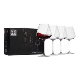 A set of 2 high-end, elegant, and almost unbreakable red wine glasses with a flexible crystal design. Suitable for Burgundian red wine.