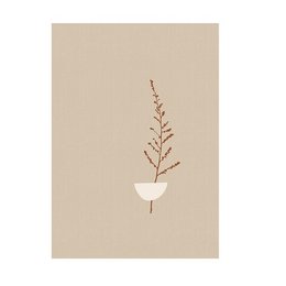 A minimalist poster featuring a simple floral design with a neutral color palette. The poster has a clean, modern aesthetic and would be suitable for a variety of home decor styles.