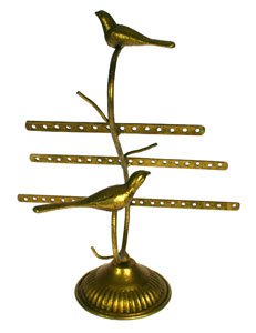 Earrings rack bird gold colored
