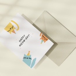Eco Greeting Card — Happy Meow-Day