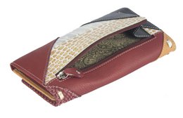Cartera de mujer Sunsa. monedero de cuero. Cartera con protección RFID. Cartera sostenible hecha con retales de cuero. Cartera de mujer grande con muchos compartimentos para tarjetas de crédito: cartera/cartera para mujer, la mejor idea de regalo.