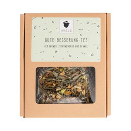  A herbal tea blend with ingredients like chamomile, lemon balm, and lavender to help you feel better and recover.