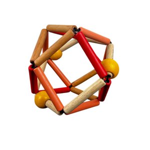 FRUITY GRABBER - Rassel-, Beißring- und Muskellernen - Baby-Holzspielzeug