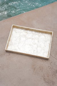 Böhmischer Muschelteller – handgefertigte dekorative Schale – Gold – The Capiz – Hippie-Affe