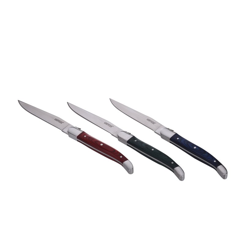 LAGUIOLE HERITAGE Set 6 couteaux à steak bois colorés