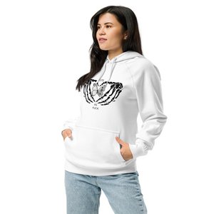 Skull cute as ....Unisex organic raglan hoodie