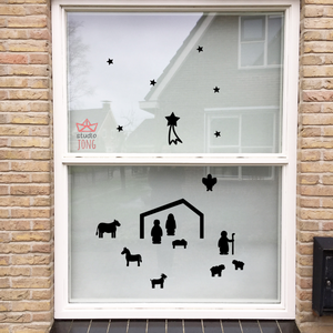 Wiederverwendbare Fensteraufkleber der Krippe