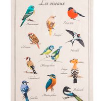 LES OISEAUX - Printed tea towel in halflinen 50x75