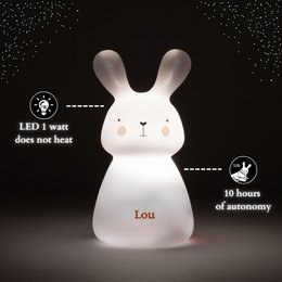 Luce notturna - Lapin Lou - Ricarica USB - gialla
