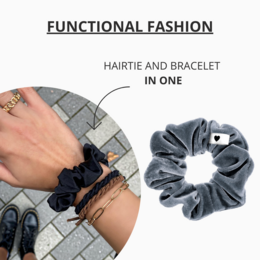 Samt-Scrunchie Grau - Bellody® (1 Stück - Urban Gray)