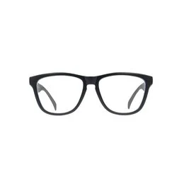 Black rectangular eyeglasses with a modern, minimalist design.