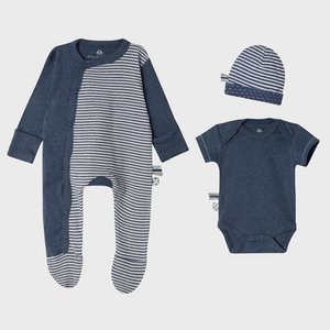 OrganicEra Organic 3-teiliges Neugeborenen-Set, Indigo