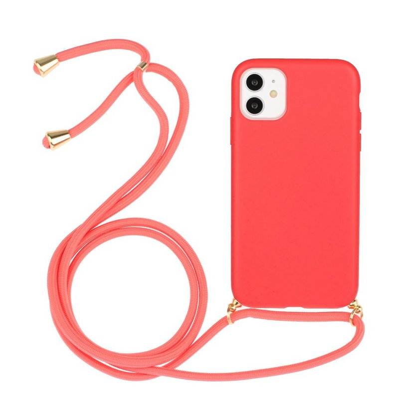 Lunso - Bagcover etui med ledning - iPhone 11 - Rød