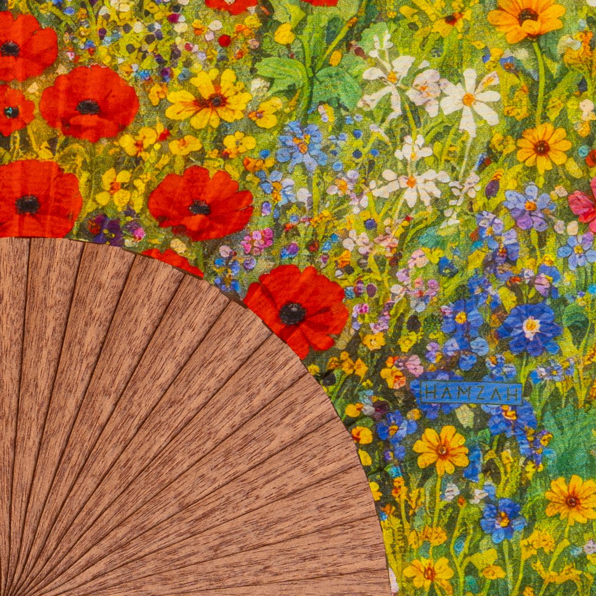 Gustav Klimt Print Hand Fan Cat and Flowers