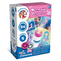 Mermaid Lantern Projector for Kids Ages 4 5 6 - Colorful mermaid-themed projector with various shapes and patterns, suitable for children's educational and entertainment purposes.