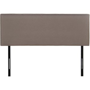 BEIGE POLYESTER GESTOFFEERD BEDHOOFDbord, ZWART METALEN POTEN 160X7X117/127CM, SUP:160X57CM ST73004