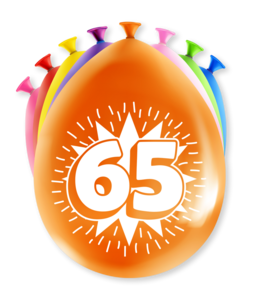 Fröhliche Partyballons - 65 Jahre