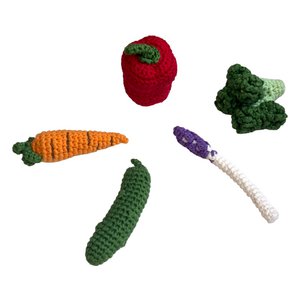 Häkel-Gemüse „Frühsomme“ 5er-Set für Kaufladen & Kinderküche