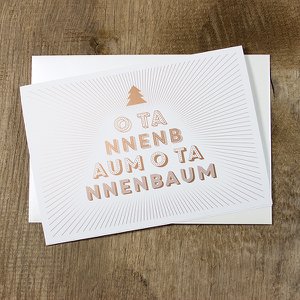 Greeting card O Christmas tree (envelope in white)