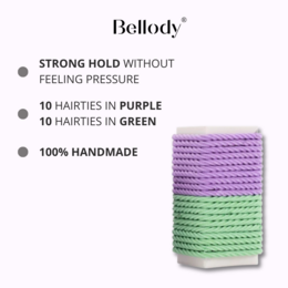 Bellody® Mini Élastiques à Cheveux (20 pcs. - Menthe & Violet - Paquet Mixte)