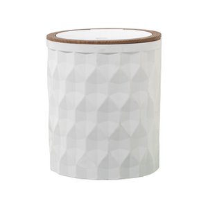 WIT ACRYL BADKAMER Vuilnisbak4,8L, DRUKKNOP DEKSEL _°19X22CM ST86221