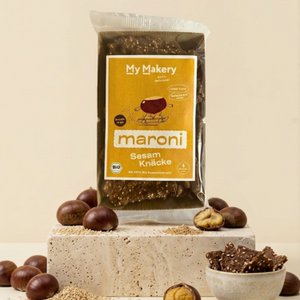 Maroni Knäcke Snack Sesame-Gluten-vrije biosnack op Chestnut-Flour-met extra Sesam Crunch