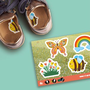 Blumen und Bienen - Schuhaufkleber