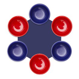 Kleine dekorative Porzellanschalen, 6er-Set, Matrix-Stil, 8 cm