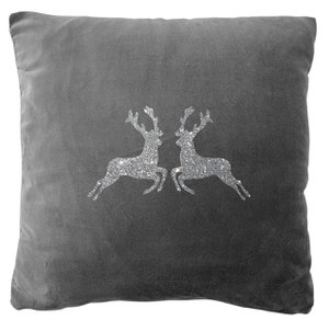 Fluwelen kussen glitter hert 40x40cm