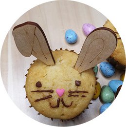 Wooden Easter cup cake cutters - 12 pieces in 1 set