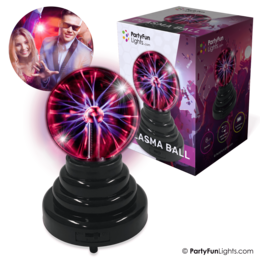 PartyFunLights - 3,5" Mini Plasma Kugle - USB - Batteri