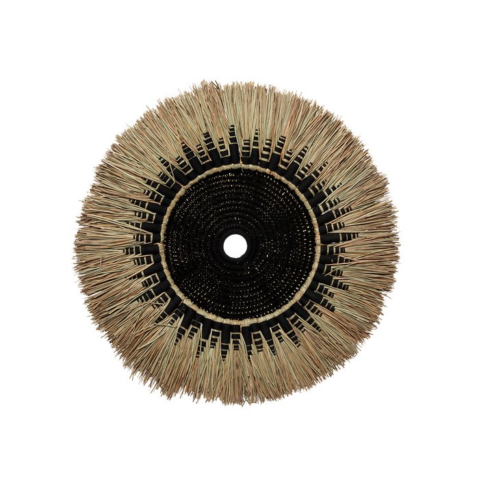 De Raffia Macramé Muurdeco - Zwart Naturel