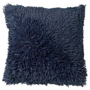 Dutch Decor FLUFFY - Decorative cushion 45x45 cm - super soft - solid color - Insignia Blue - dark blue