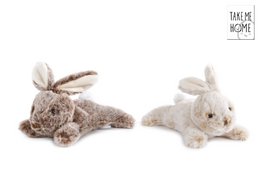 Soft, plush rabbit lying in a relaxed pose. Made of high-quality materials for a cozy, cuddly feel.