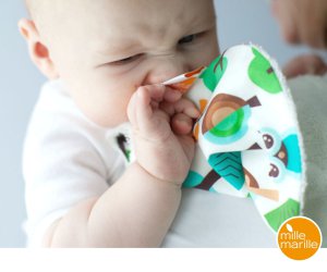 Burp Cloth Owls Blue