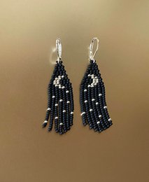 Boucles d'oreilles • Tiny Moon, noir, or
