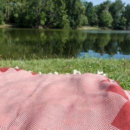Ręcznik Hamam bawełna organiczna Kestane Indian red